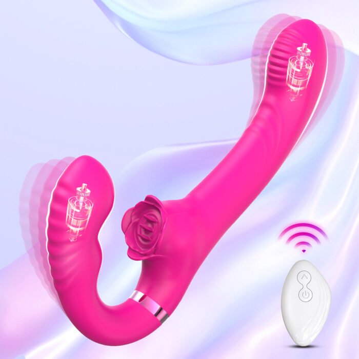 lovesvibe 10 vibrationen 5 klopfzeichen trägerlose dildo mit zwei enden, g punkt stimulator für frauen und lesben