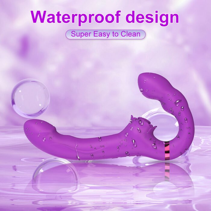 lovesvibe 10 vibrationen 5 klopfzeichen trägerlose dildo mit zwei enden, g punkt stimulator für frauen und lesben