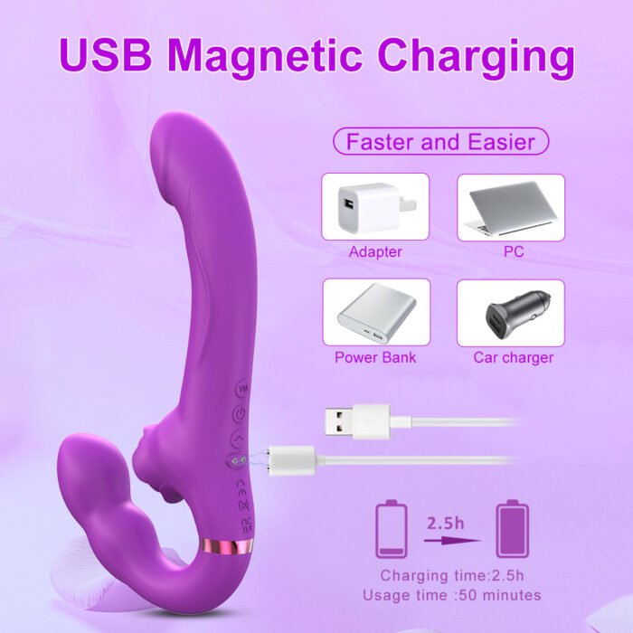lovesvibe 10 vibrationen 5 klopfzeichen trägerlose dildo mit zwei enden, g punkt stimulator für frauen und lesben