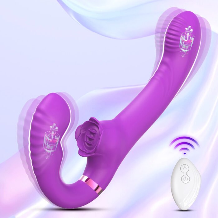 lovesvibe 10 vibrationen 5 klopfzeichen trägerlose dildo mit zwei enden, g punkt stimulator für frauen und lesben