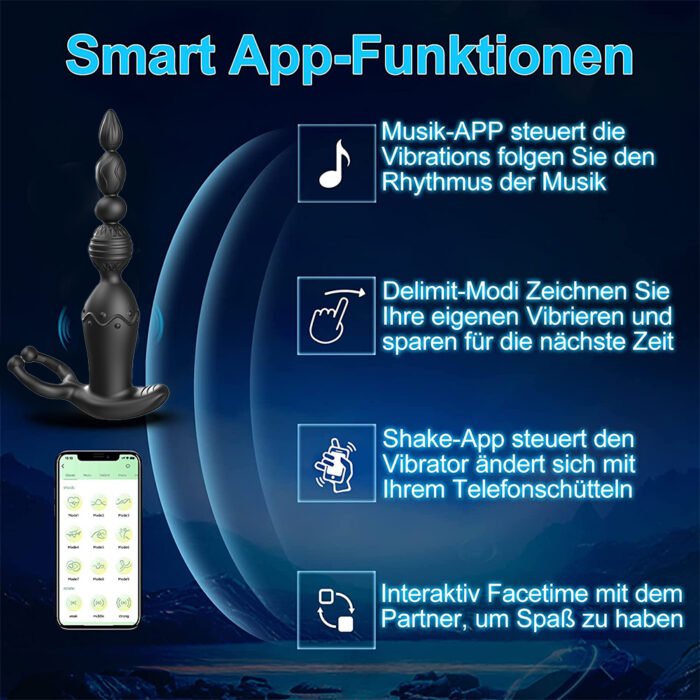 lovesvibe 10 kraftvolle vibrationsmodi analkugeln app fernsteuerung analvibrator für anusstimulation