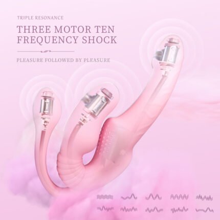 lovesvibe 10 vibrationen 3 köpfiger trägerloser dildo mit fernbedienung für lesbische und lgbtq+ spiele