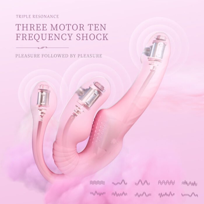 lovesvibe 10 vibrationen 3 köpfiger trägerloser dildo mit fernbedienung für lesbische und lgbtq+ spiele