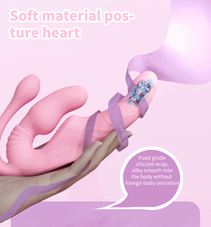 lovesvibe 10 vibrationen 3 köpfiger trägerloser dildo mit fernbedienung für lesbische und lgbtq+ spiele