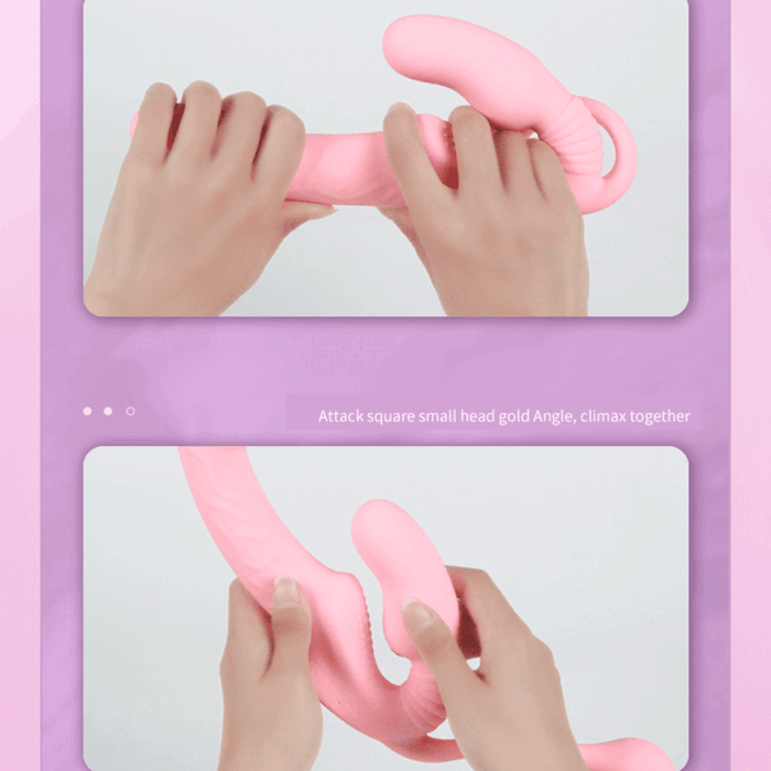 lovesvibe 10 vibrationen 3 köpfiger trägerloser dildo mit fernbedienung für lesbische und lgbtq+ spiele