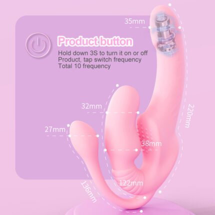 lovesvibe 10 vibrationen 3 köpfiger trägerloser dildo mit fernbedienung für lesbische und lgbtq+ spiele