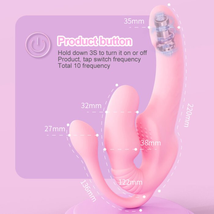 lovesvibe 10 vibrationen 3 köpfiger trägerloser dildo mit fernbedienung für lesbische und lgbtq+ spiele