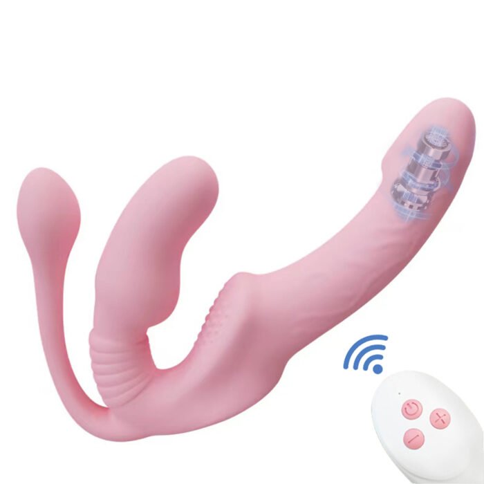 lovesvibe 10 vibrationen 3 köpfiger trägerloser dildo mit fernbedienung für lesbische und lgbtq+ spiele