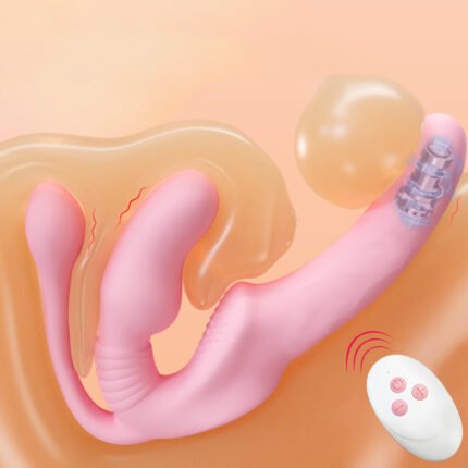 lovesvibe 10 vibrationen 3 köpfiger trägerloser dildo mit fernbedienung für lesbische und lgbtq+ spiele