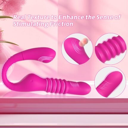 lovesvibe 10 vibrationen klopfen 3 rotationen biegsamer trägerlose dildo für paare & lesben