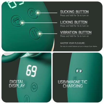 lovesvibe 3 modi zum saugen und 9 modi zur vibrationsrotation 2 in 1 klitoris sauger vibrator für frauen nippel sauger