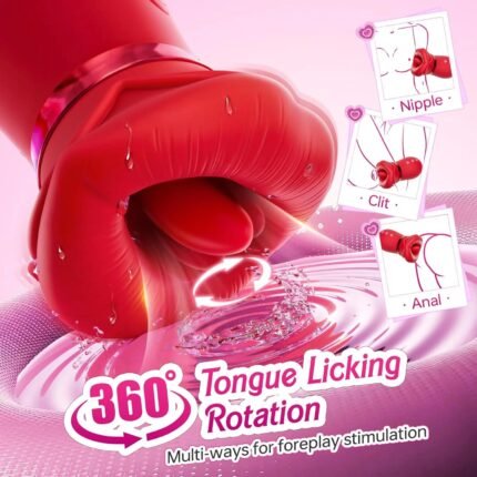 lovesvibe 4 in1 rose saugen vibrator 10 zunge lecken saugen klitoris nippel sauger g punkt vibrator