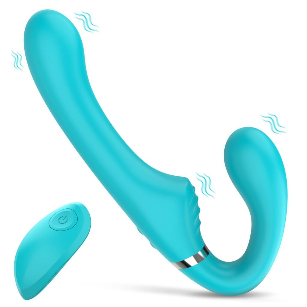 lovesvibe 7 vibrationen trägerlose dildo mit zwei enden, tragbarer g punkt dildo für lesbischer strapon
