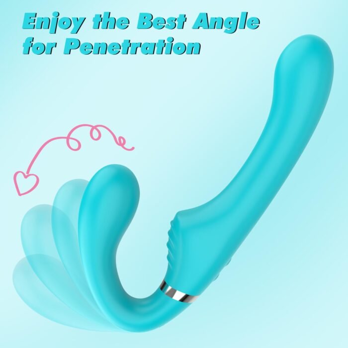 lovesvibe 7 vibrationen trägerlose dildo mit zwei enden, tragbarer g punkt dildo für lesbischer strapon