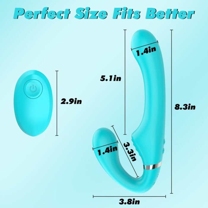 lovesvibe 7 vibrationen trägerlose dildo mit zwei enden, tragbarer g punkt dildo für lesbischer strapon