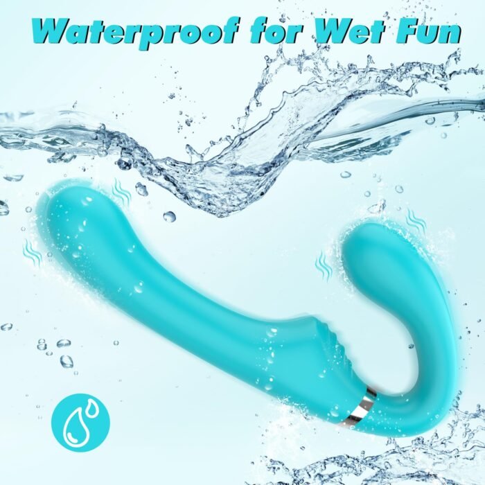lovesvibe 7 vibrationen trägerlose dildo mit zwei enden, tragbarer g punkt dildo für lesbischer strapon