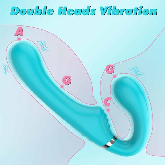 lovesvibe 7 vibrationen trägerlose dildo mit zwei enden, tragbarer g punkt dildo für lesbischer strapon