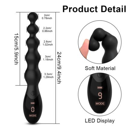 lovesvibe 9 vibrationsmodi medizinische silikon vibrierende analkette analdildo mit led bildschirm