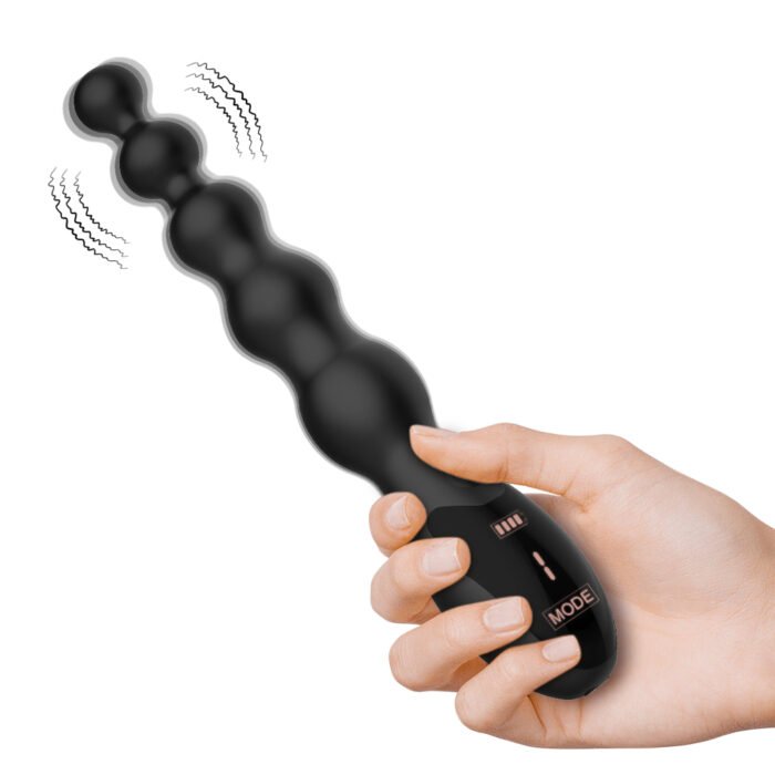lovesvibe 9 vibrationsmodi medizinische silikon vibrierende analkette analdildo mit led bildschirm