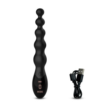 lovesvibe 9 vibrationsmodi medizinische silikon vibrierende analkette analdildo mit led bildschirm