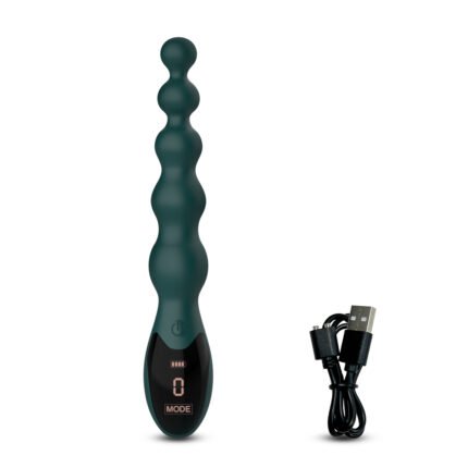 lovesvibe 9 vibrationsmodi medizinische silikon vibrierende analkette analdildo mit led bildschirm