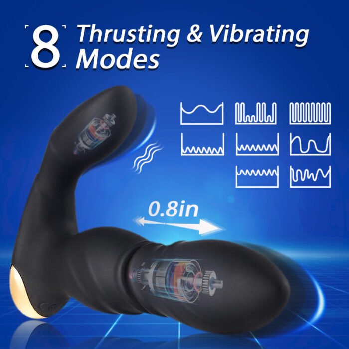 lovesvibe hochfrequenter 8 gang analvibrator mit schubfunktion, fernbedienung für solo und pärchenspiel