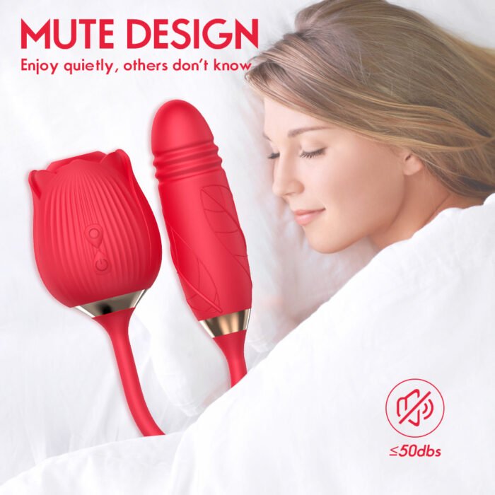 lovesvibe rose stoßende vibratoren mit 10 vibrierenden saugern für frauen ei klitoris sauger
