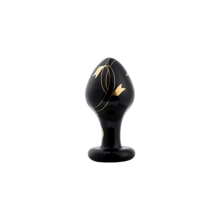 lovesvibe tragbarer breiter analplug aus glas für paare mit schwarzem gold analspielzeug 5 stück
