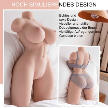 Rothman Männlicher Masturbator Sexpuppe, 3 in 1 Sex Doll Torso Für Frauen Mit 3D Textur Vagina & Anus