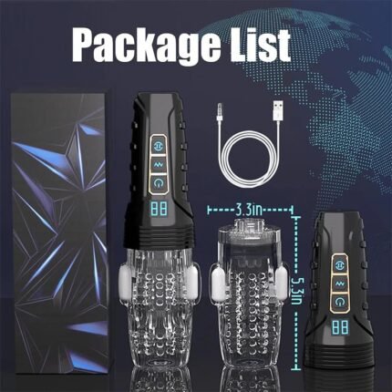 Arthur 3.0 Gawk Gawk 3000 Masturbator mit 10 Vibrationen 5 Stoßrotationsmodi LCD-Sextoy für Männer