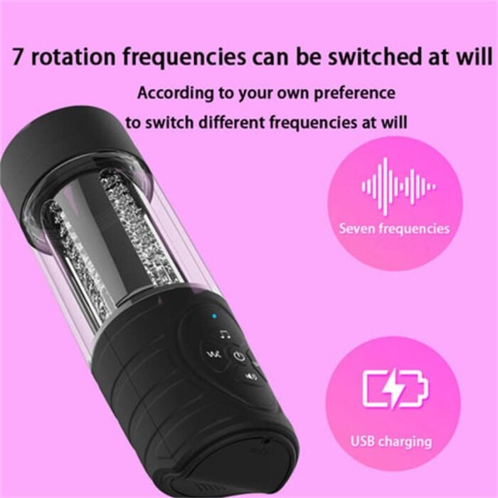 Automatischer Kolben Masturbator für Männer mit 7 Stoß & Rotationsmodi und 3-Sprach Stimme Elektrische Penispumpe