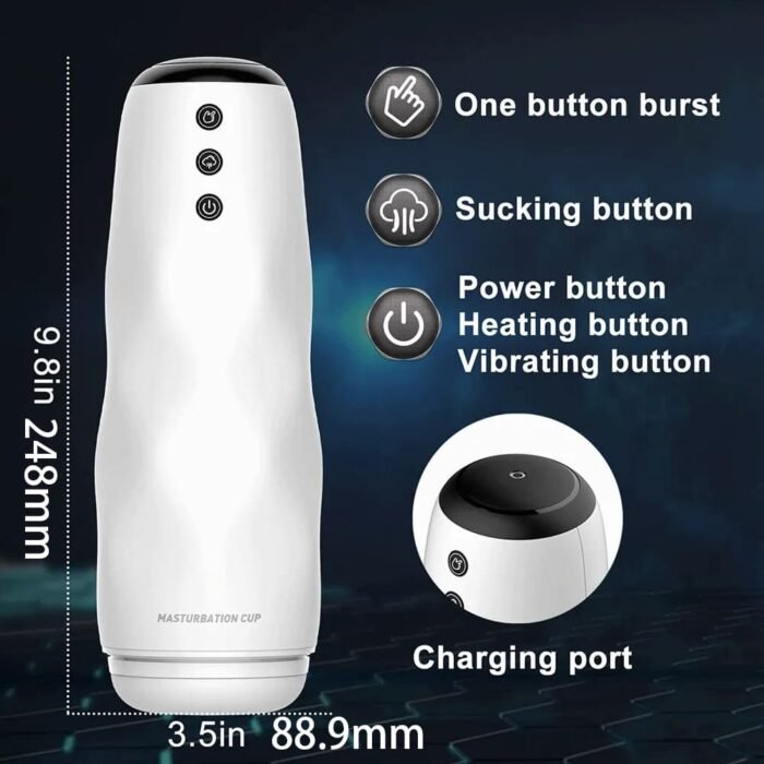 Automatischer Masturbator 10 Vibrationen & 3 Saugnäpfen 3D Realistische Vagina Taschenmuschi für Männer