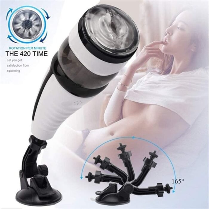 Automatischer Masturbator 5 Stoßrotations & 10 Vibrationsmodi Freihändiger 3D Masturbator Taschenmuschi mit Ständer