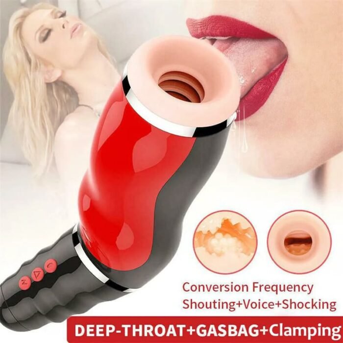 Automatischer Masturbator für Männer mit Airbag 10 Vibrations & 5 Saugmodi Deep Throat Sex-Spielzeug für Männer