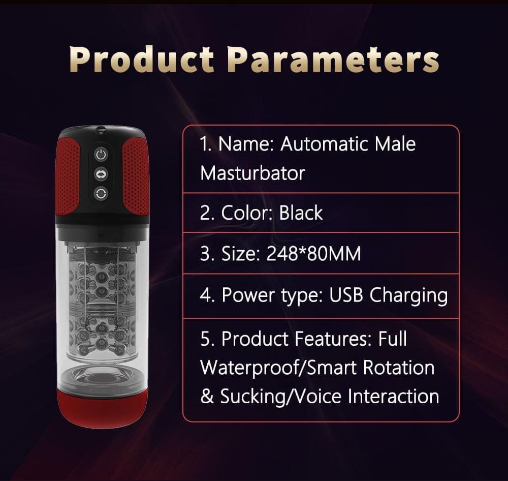Automatischer Masturbator mit 10 Vibrationen 5 Saugrotationen Sprachfunktion Vagina Männer Vibrator