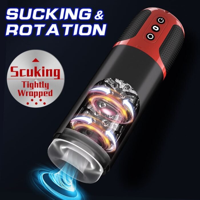 Automatischer Masturbator mit 10 Vibrationen 5 Saugrotationen Sprachfunktion Vagina Männer Vibrator