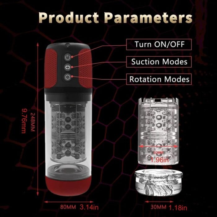 Automatischer Masturbator mit 10 Vibrationen 5 Saugrotationen Sprachfunktion Vagina Männer Vibrator