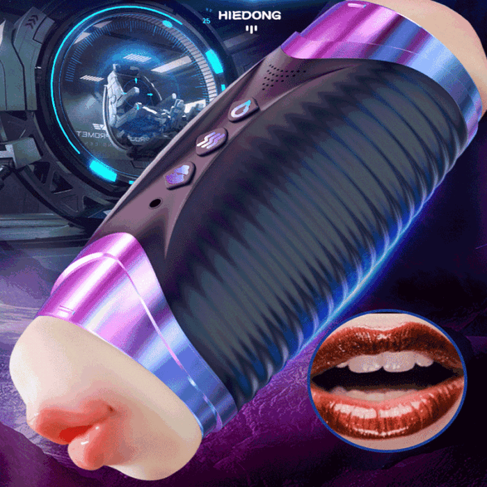 Black Hole R20 Automatischer Masturbator mit Heizung und Stöhnstimme, Doppelkopf-Blowjob Sextoys Männer