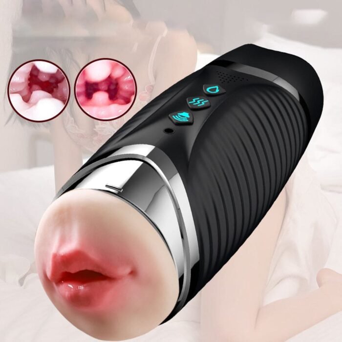 Black Hole R20 Automatischer Masturbator mit Heizung und Stöhnstimme, Doppelkopf-Blowjob Sextoys Männer