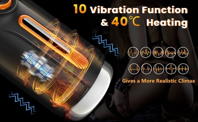 Cvtbest 5-in-1 Masturbator für Männer 10 Vibration Stoß & 4 Saugmodi Sex Spielzeug für die Männer