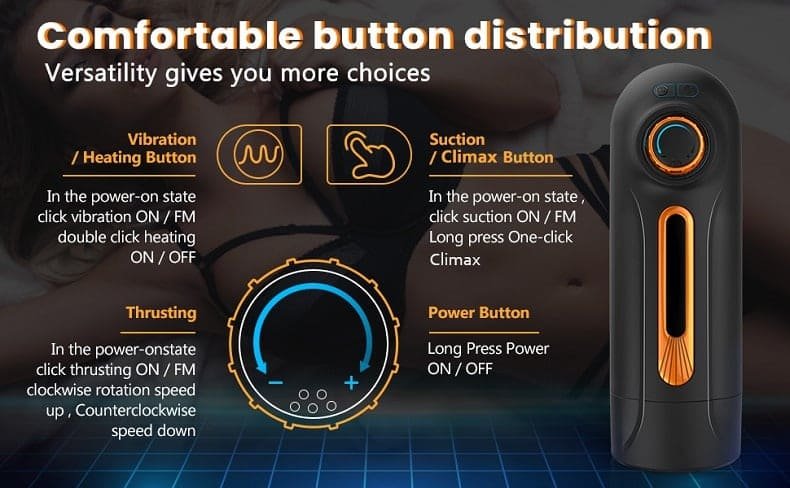 Cvtbest 5-in-1 Masturbator für Männer 10 Vibration Stoß & 4 Saugmodi Sex Spielzeug für die Männer