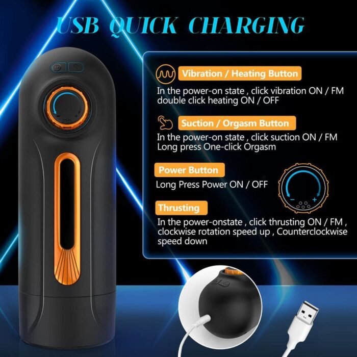 Cvtbest 5-in-1 Masturbator für Männer 10 Vibration Stoß & 4 Saugmodi Sex Spielzeug für die Männer