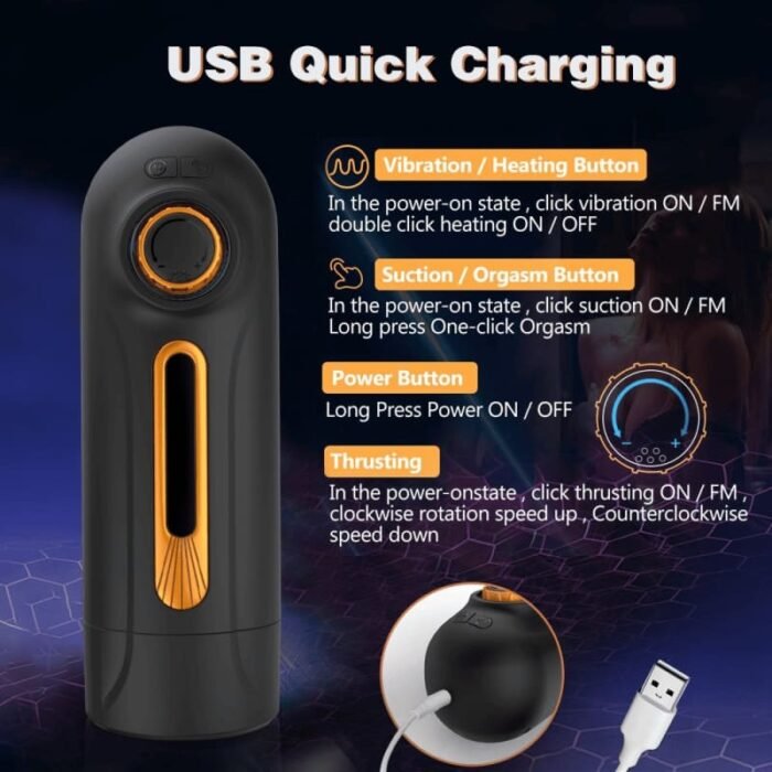 Cvtbest 5-in-1 Masturbator für Männer 10 Vibration Stoß & 4 Saugmodi Sex Spielzeug für die Männer