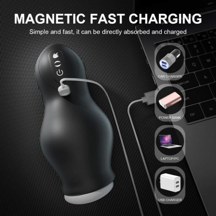 DRAGONSUCK Automatischer Masturbator mit 7 Vibrations-Saugkanälen aus weichem TPE Sexspielzeug für Männer