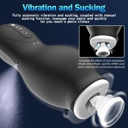 DRAGONSUCK Automatischer Masturbator mit 7 Vibrations-Saugkanälen aus weichem TPE Sexspielzeug für Männer
