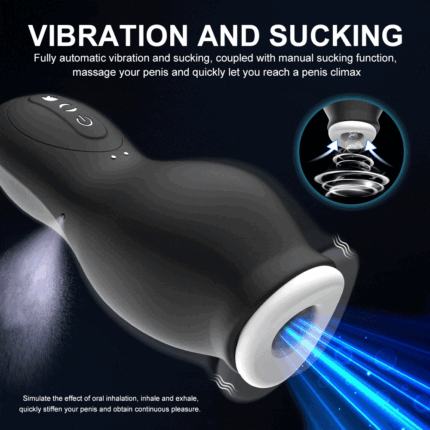 DRAGONSUCK Automatischer Masturbator mit 7 Vibrations-Saugkanälen aus weichem TPE Sexspielzeug für Männer