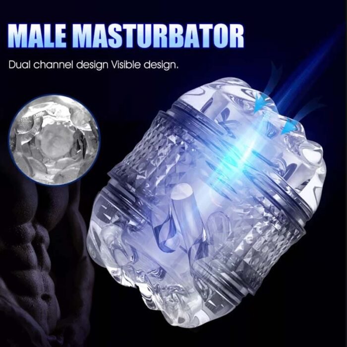 Doppelköpfiger Masturbator Men Superweicher TPE-Kanal Manueller Taschenmuschi-Penistrainer
