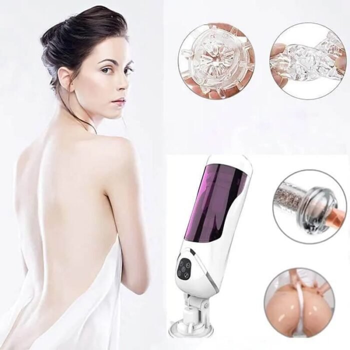 Easy Love Automatischer Masturbator Sexspielzeug 10 Vibration Stoß und Rotationsmodi Penispumpe mit Basis