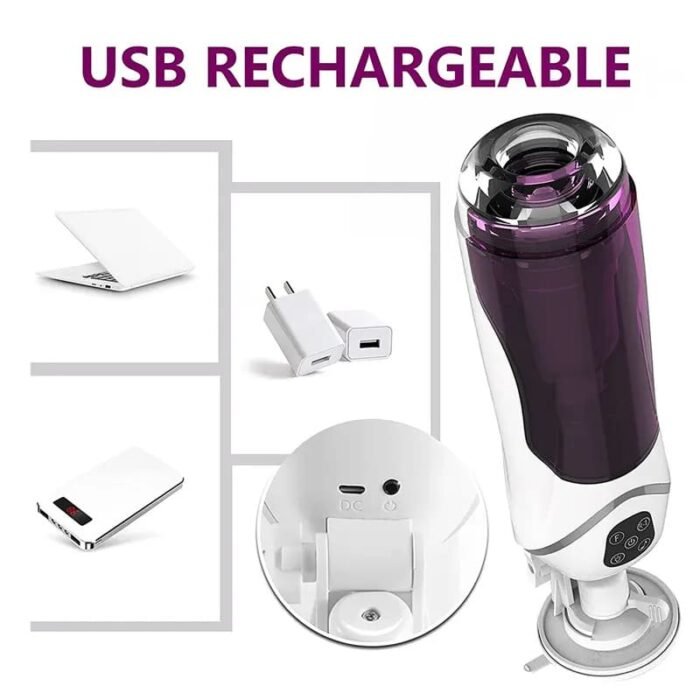 Easy Love Automatischer Masturbator Sexspielzeug 10 Vibration Stoß und Rotationsmodi Penispumpe mit Basis