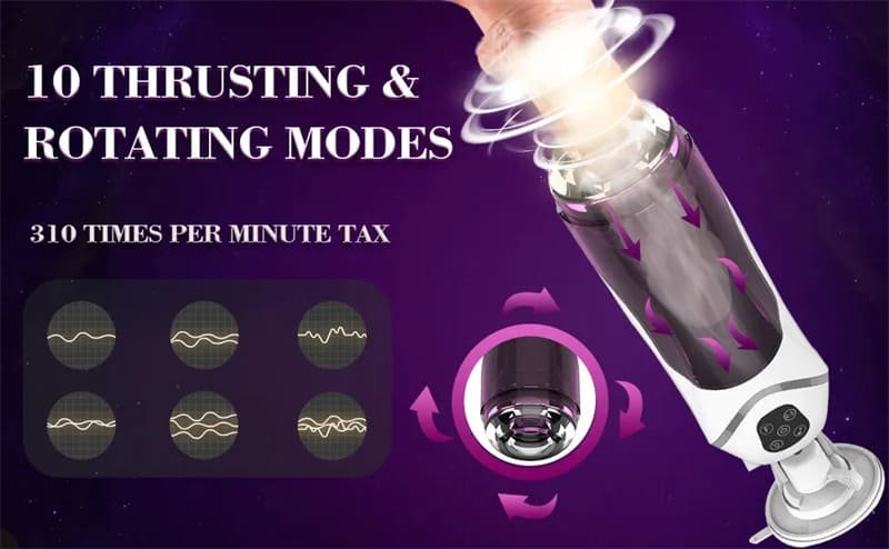 Easy Love Automatischer Masturbator Sexspielzeug 10 Vibration Stoß und Rotationsmodi Penispumpe mit Basis